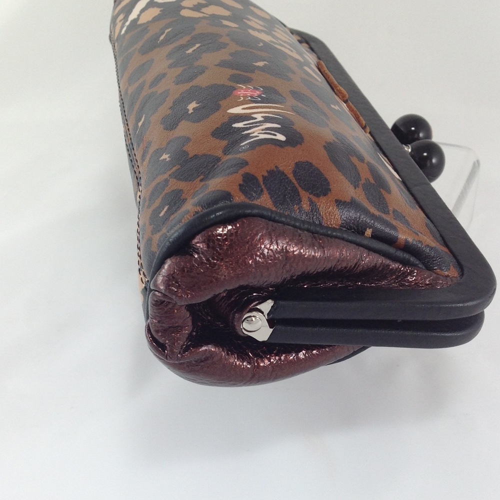 Brighton Vera Leopard Leather Clutch & Bag - Picture 8 of 15